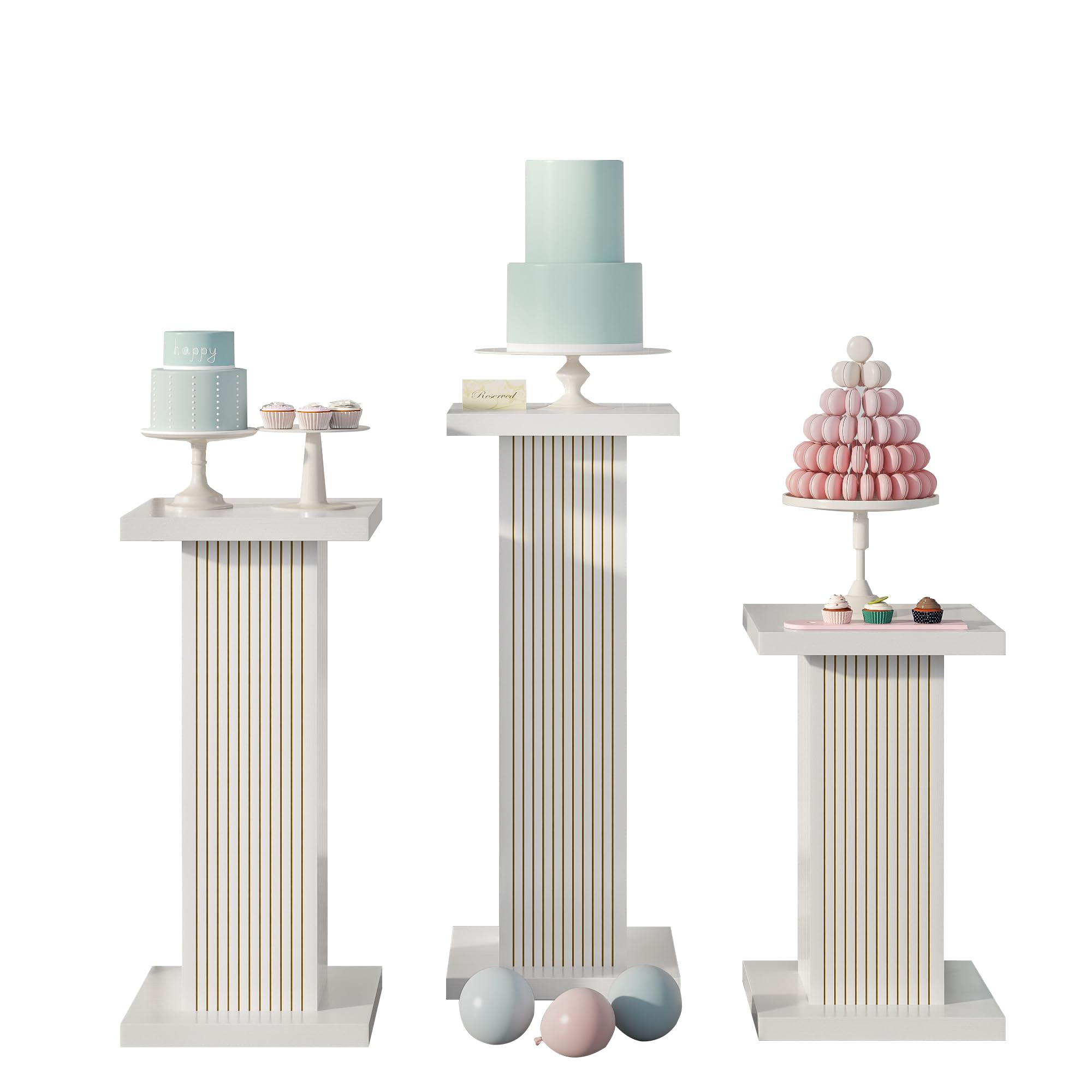 Amazon.com: Mxtxmy 3PCS Square Pedestal Stand for Party,White Wood